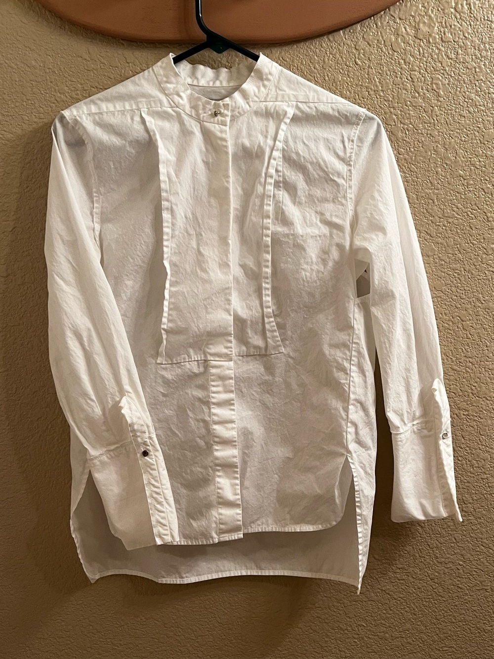 3.1 Phillip Lim White Cotton Panel Button-Up Shirt